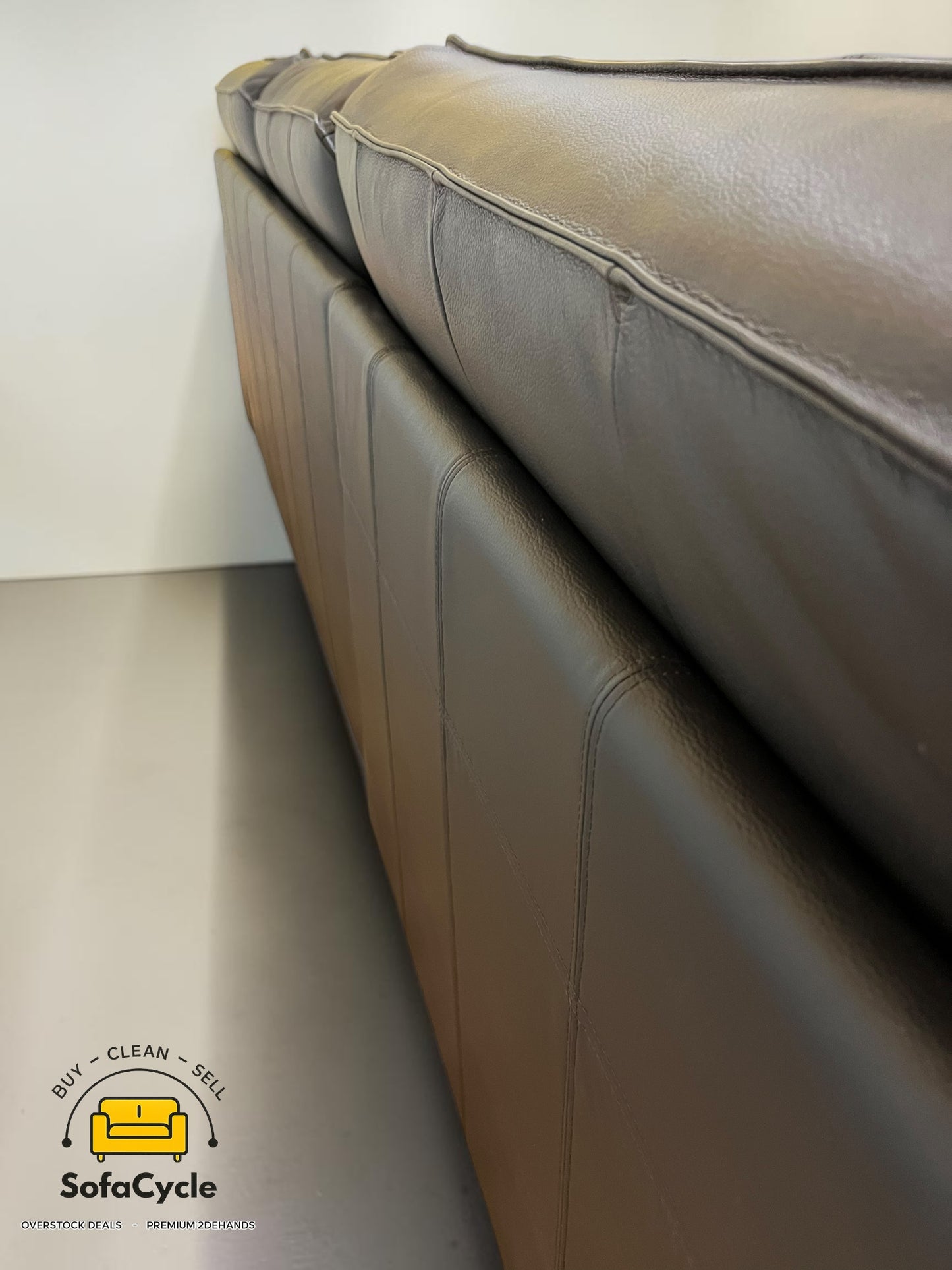 IKEA hoekzetel bruin in echt leder, hoek L – tweedehands