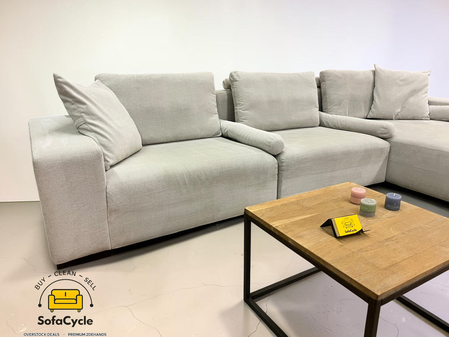 Passe Partout hoekzetel wit in stof, hoek R – tweedehands