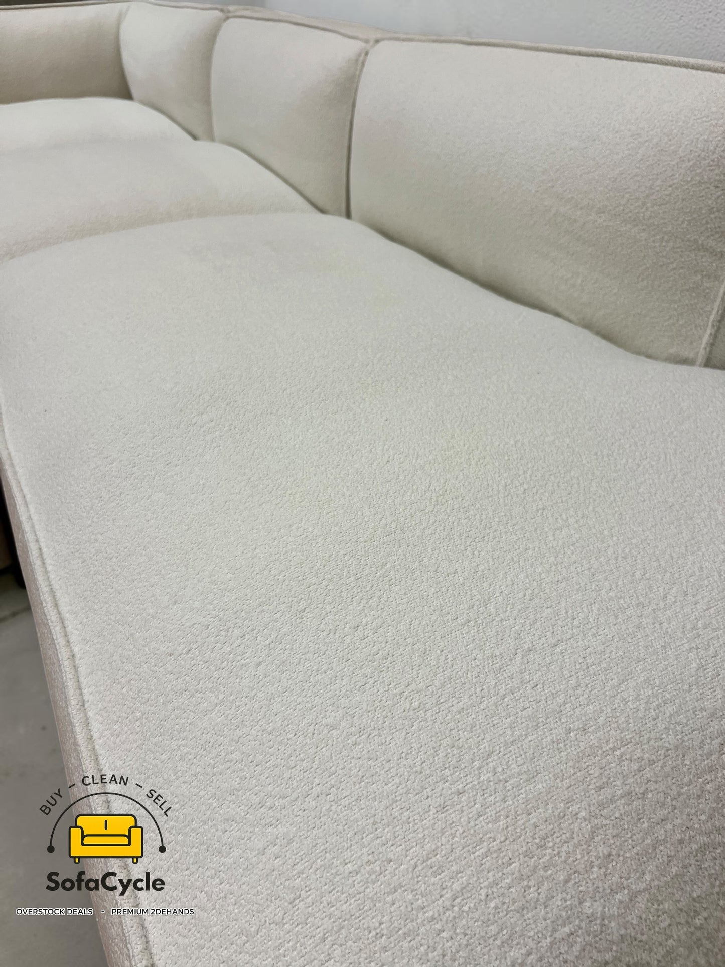 NV Fashion hoekzetel wit in bouclé, hoek L – overstock