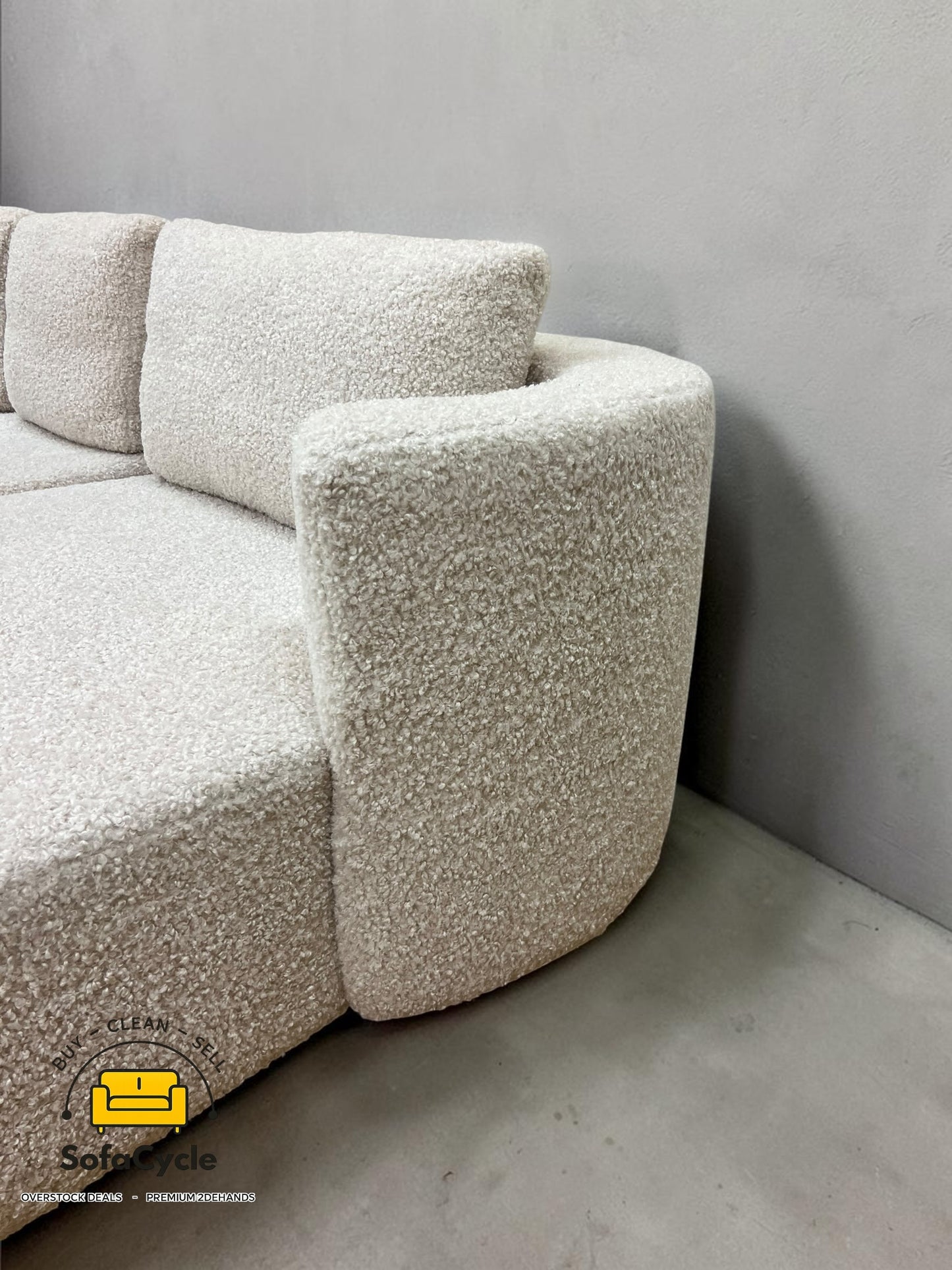 Hoekzetel wit in teddystof met slaapfunctie – overstock