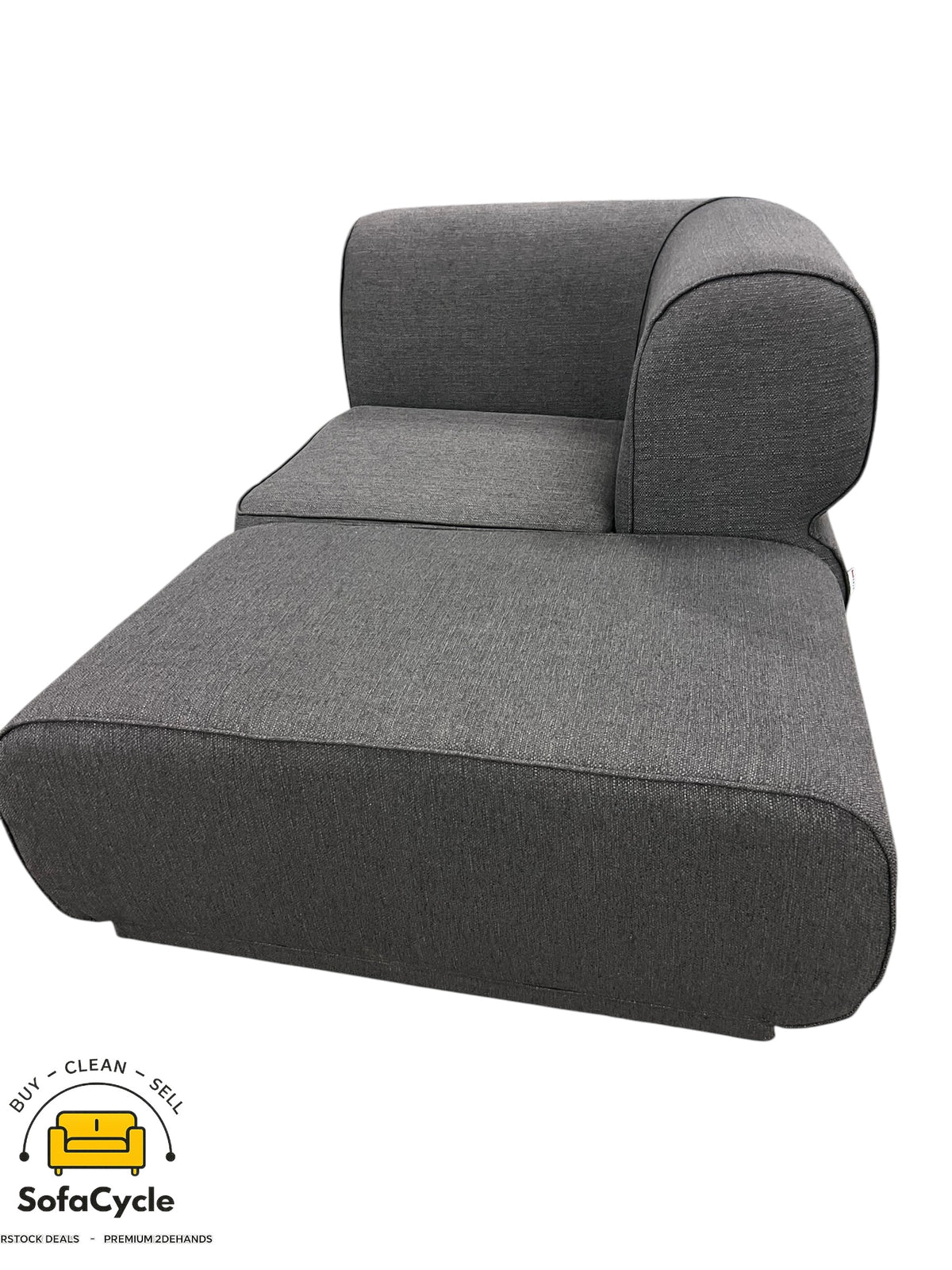 Hoekzetel zwart in stof, modulair – overstock