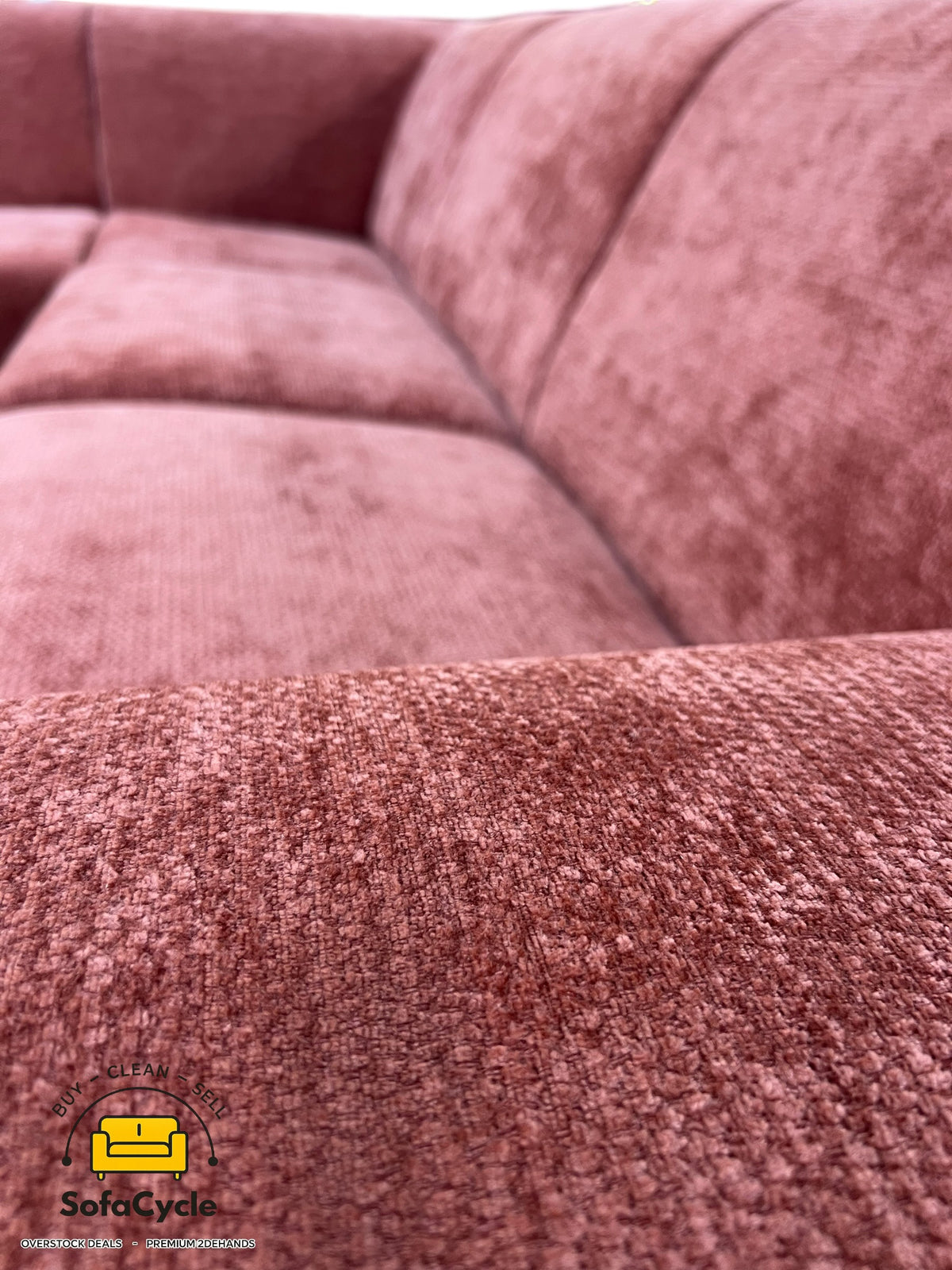 Hoekzetel terracotta in stof, hoek L – overstock