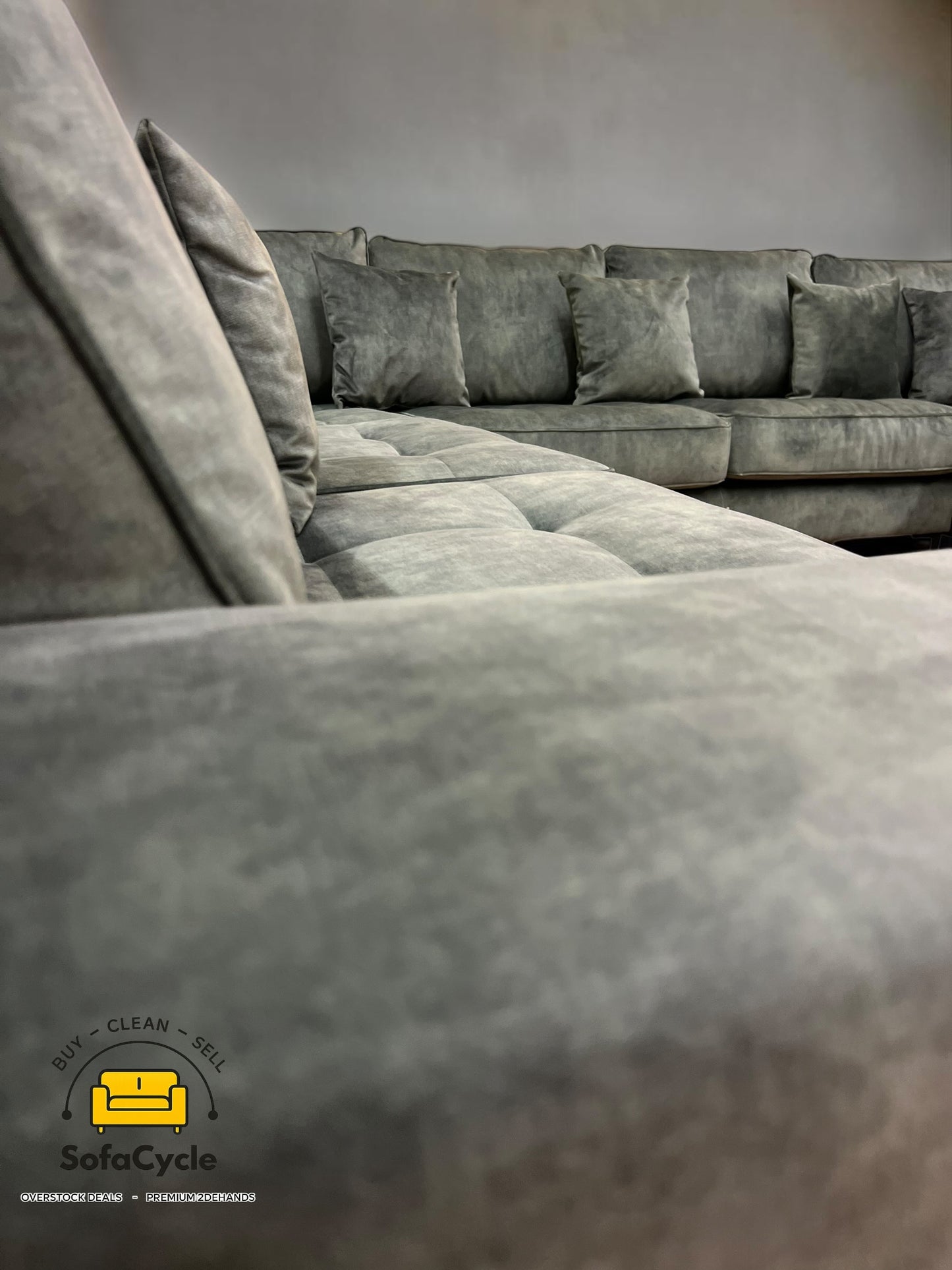 U-zetel groen in fluweel – overstock