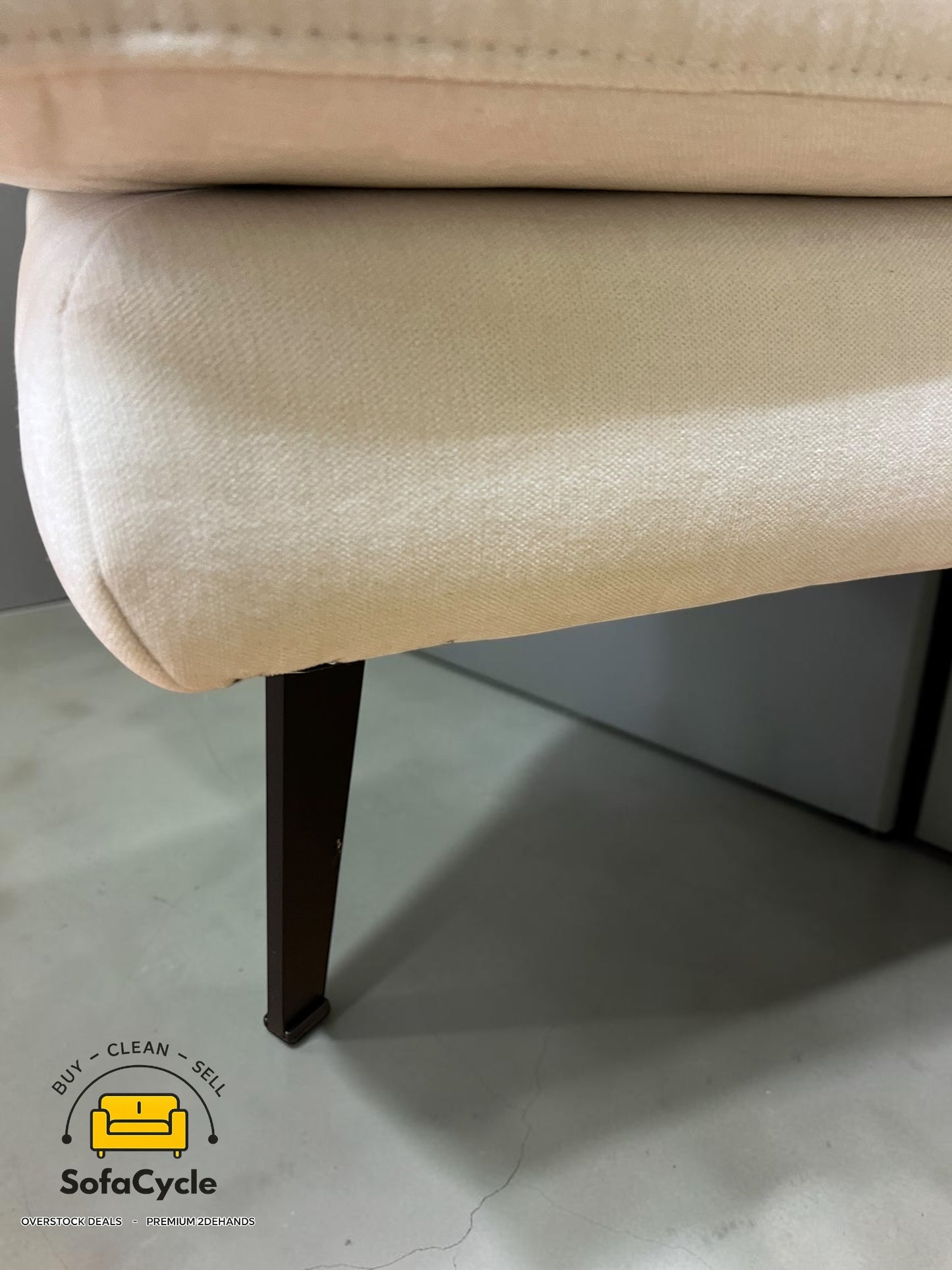 Luton hoekzetel wit in stof, hoek R – overstock