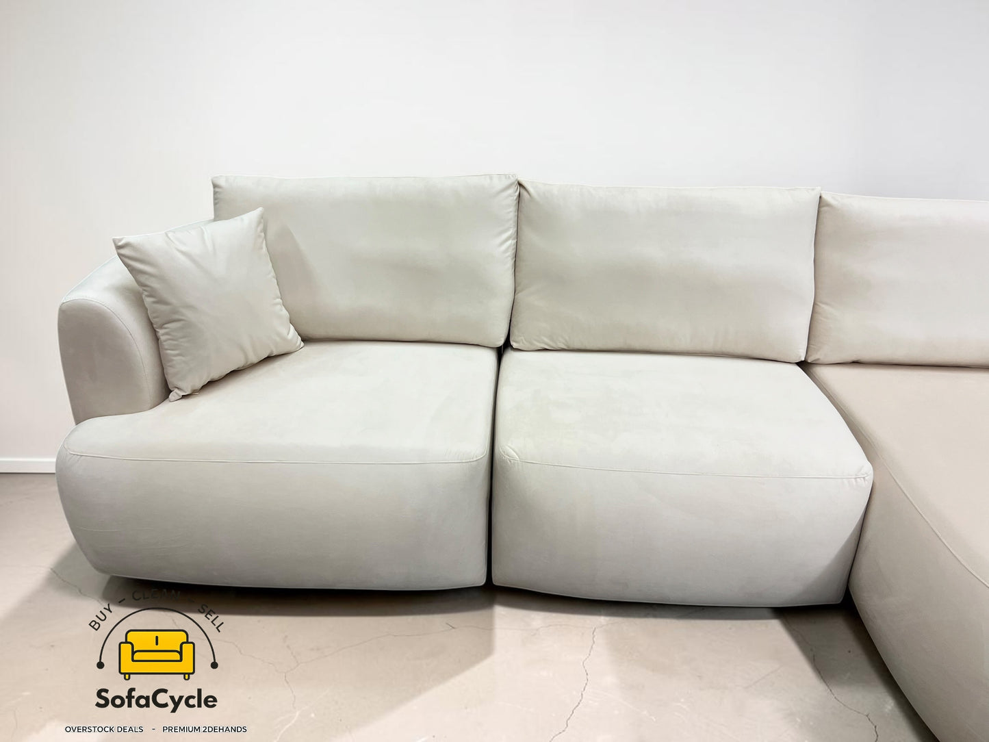 Bobochic Paris hoekzetel beige in fluweel – overstock