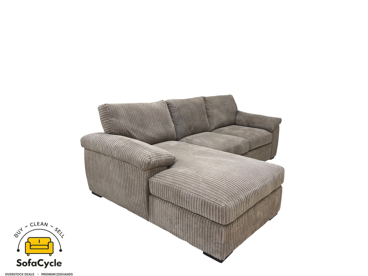 Hoekzetel bruin in ribstof, hoek L – overstock