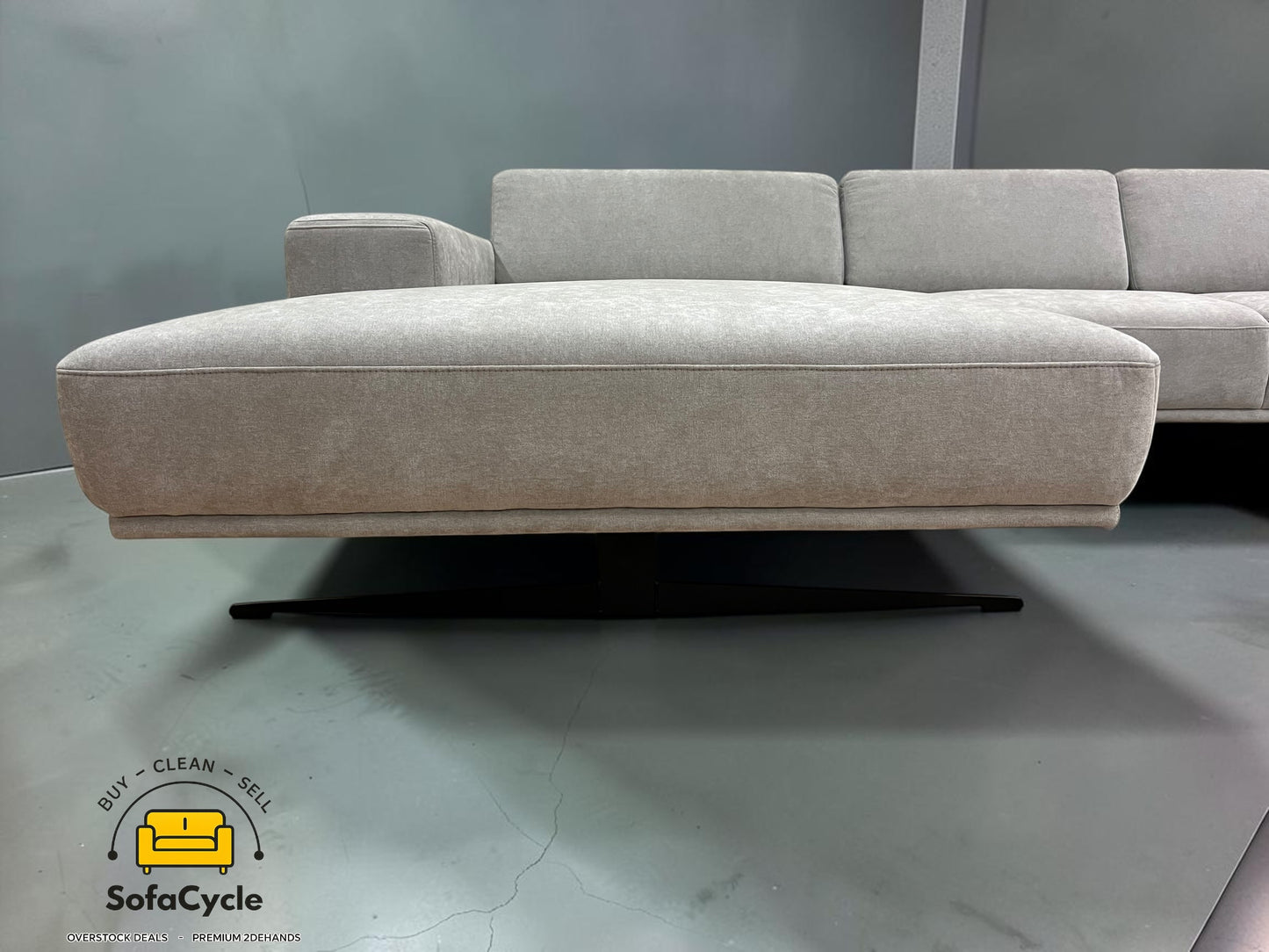 Amalfi hoekzetel grijs met hoofdsteun, hoek R – overstock