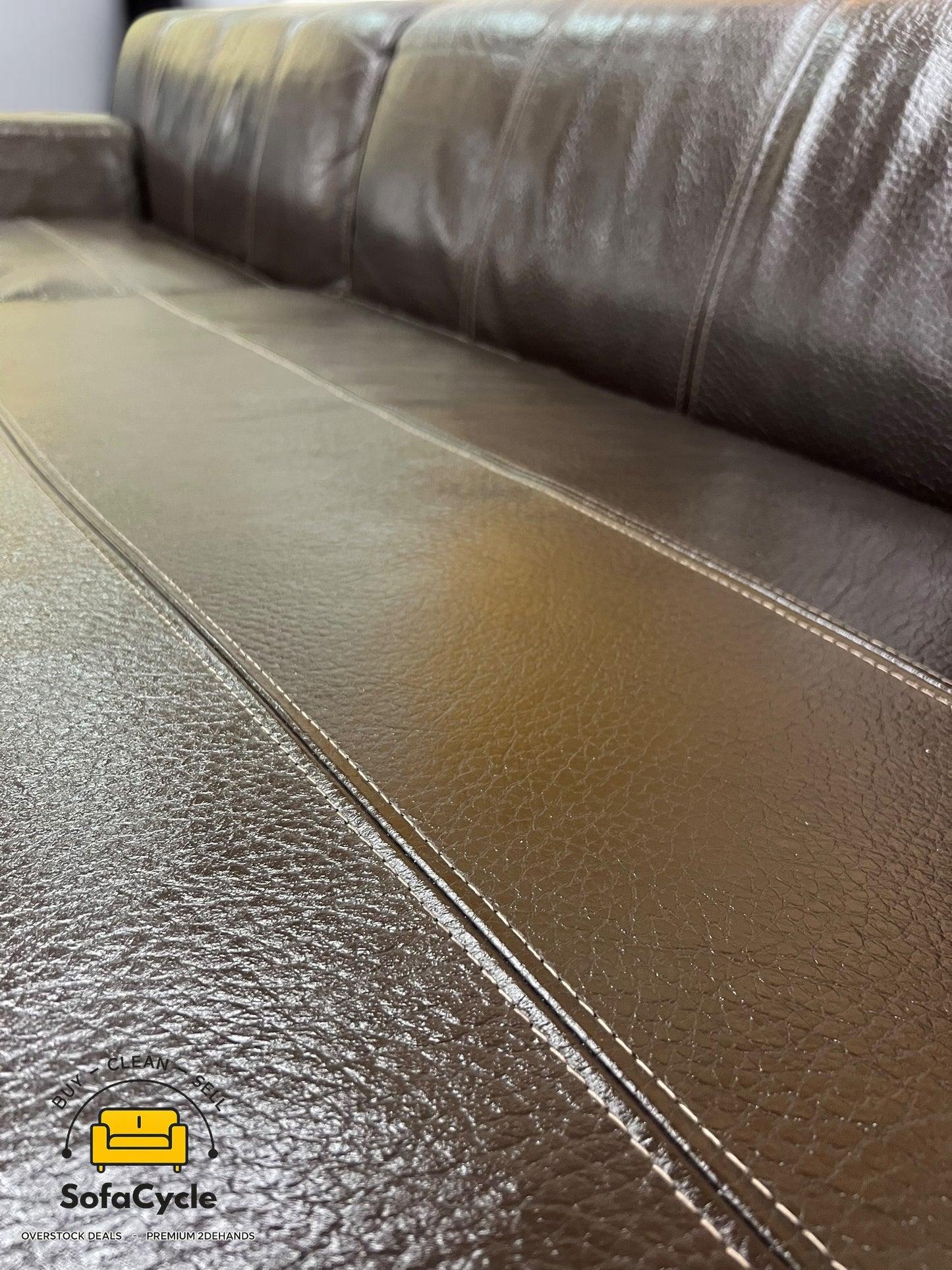 IKEA Kramfors hoekzetel bruin in echt leder – tweedehands