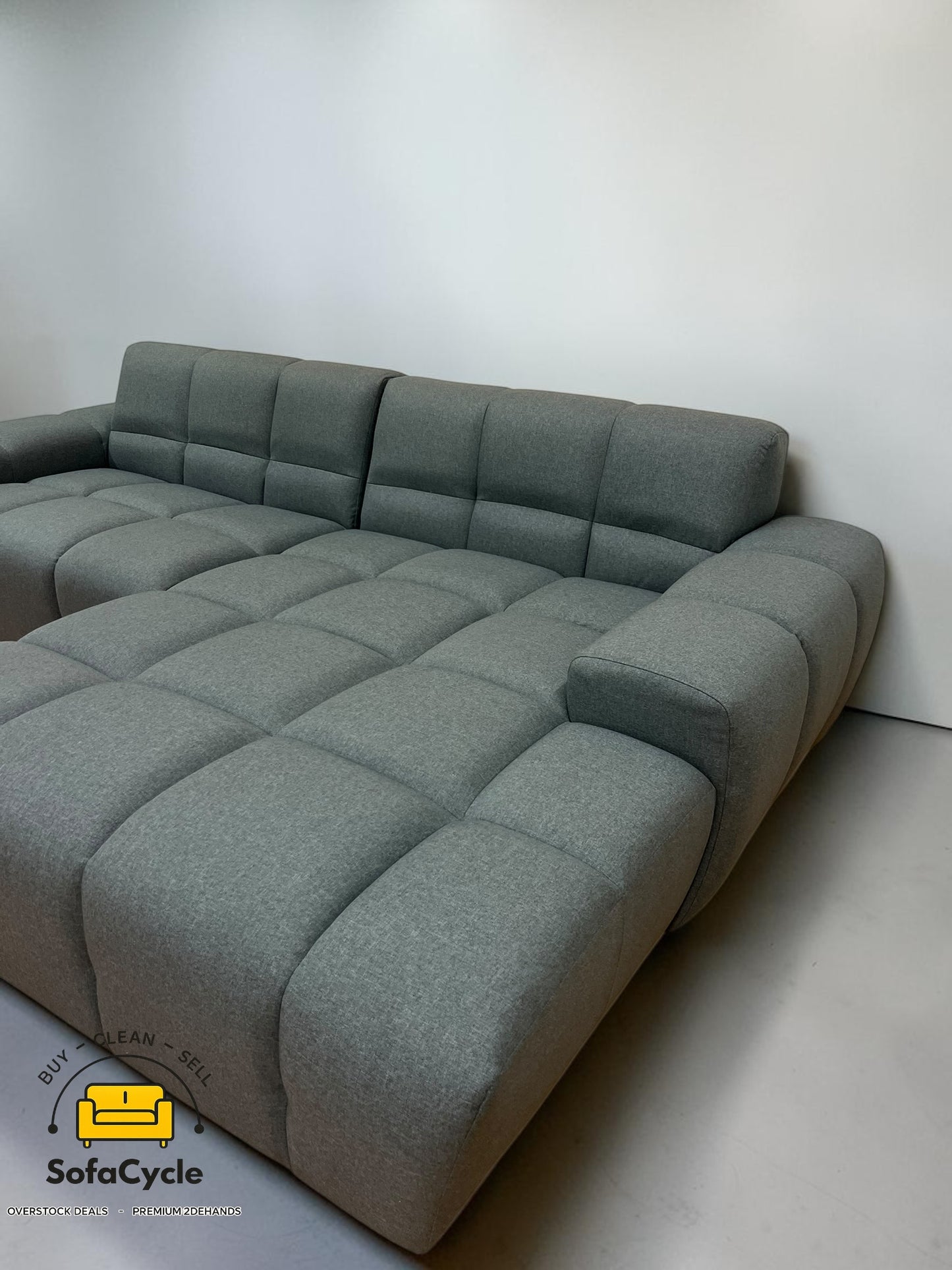 Goossens Opulent hoekzetel blauw in stof, hoek R – overstock