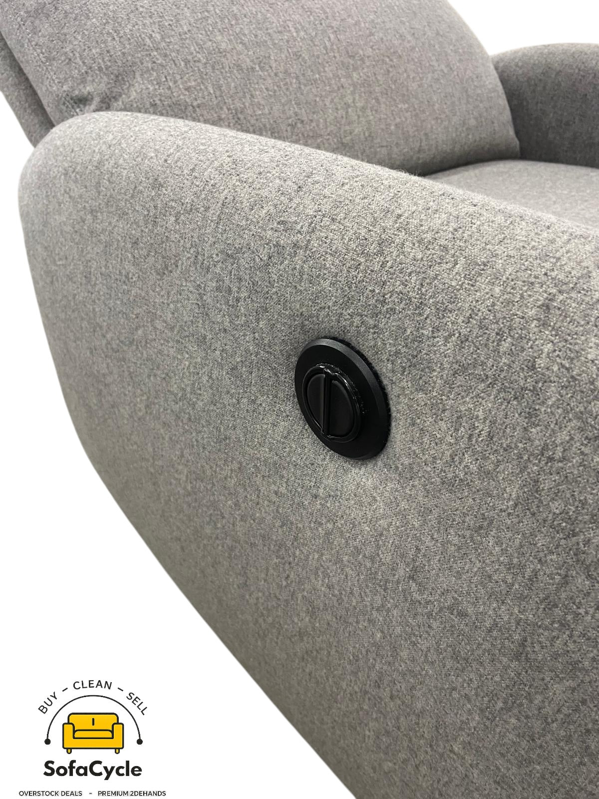 Elektrische relaxfauteuil grijs in stof – tweedehands