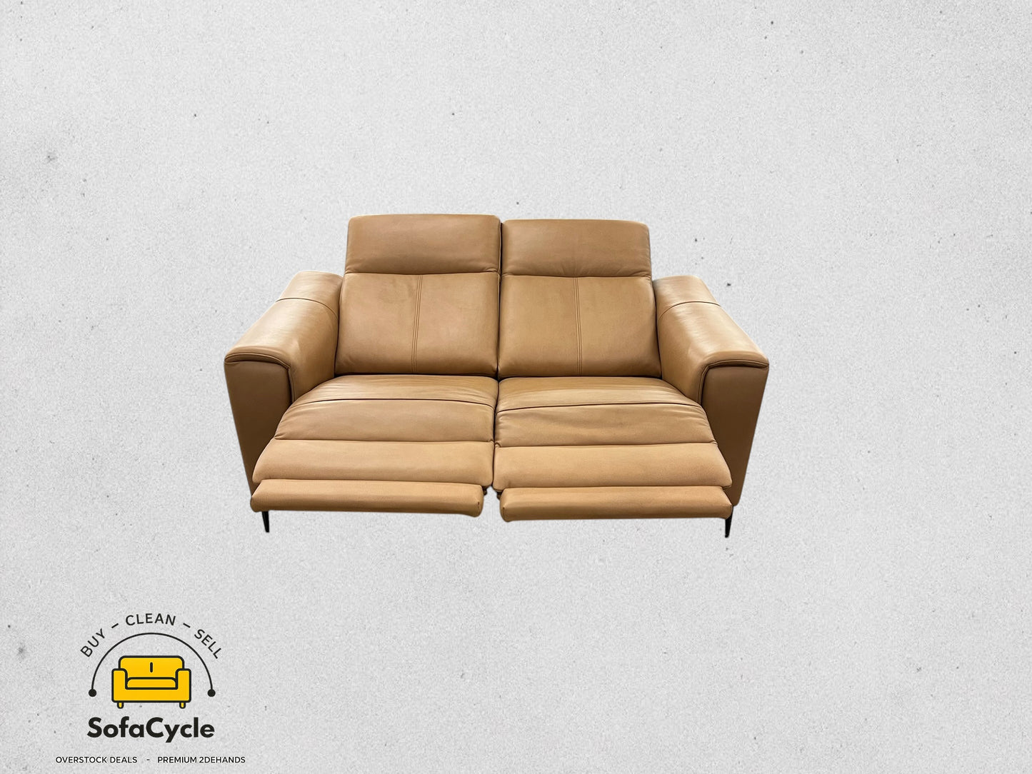 Medalounger 2-zit cognac met relaxfunctie – tweedehands