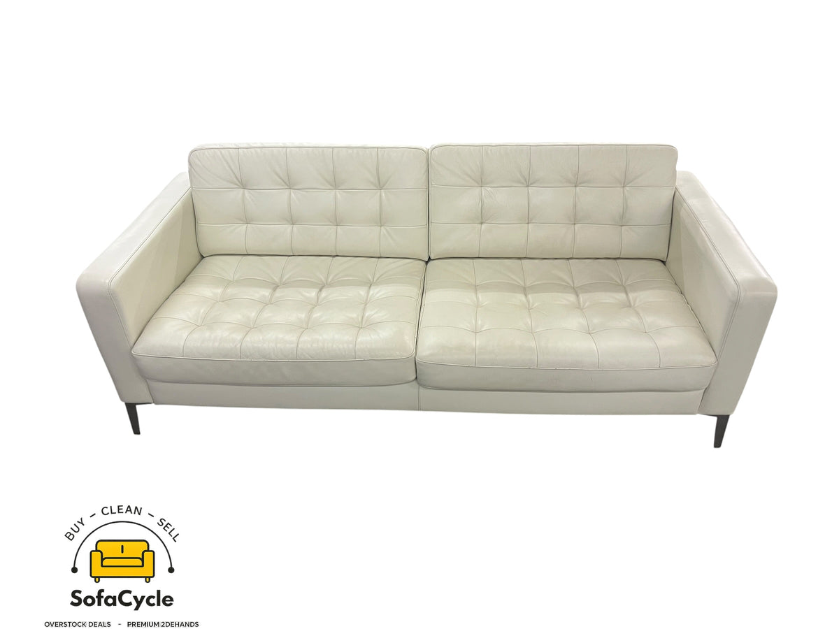 3-zitsbank IKEA wit in leder/kunstleder – tweedehands