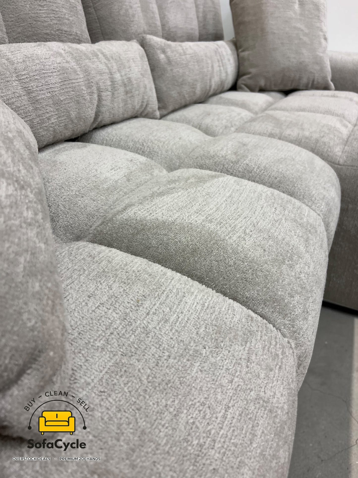 Goossens bubbel hoekzetel grijs in stof, hoek R – overstock