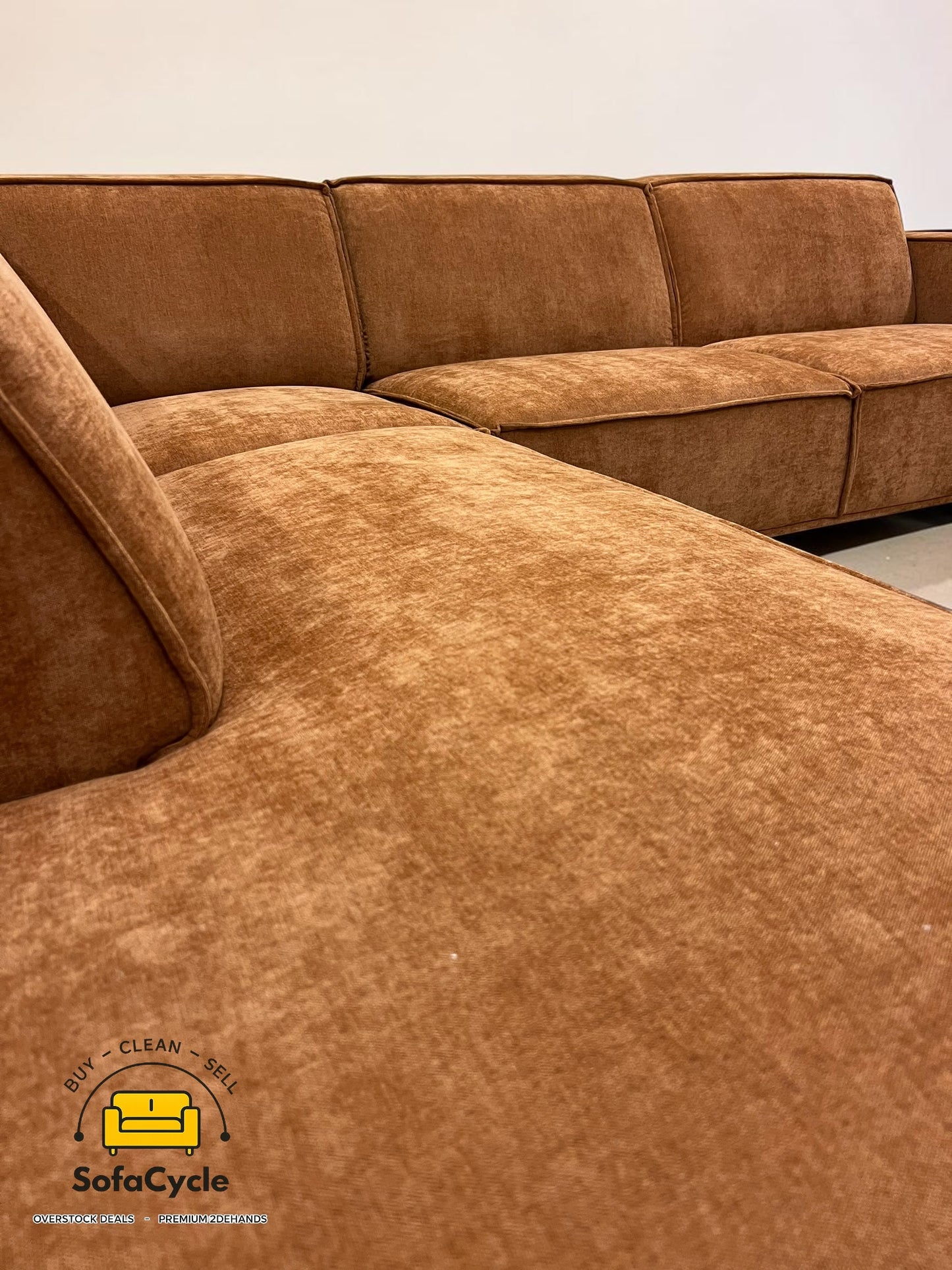 Calvaro hoekzetel roestbruin in stof, hoek R – overstock