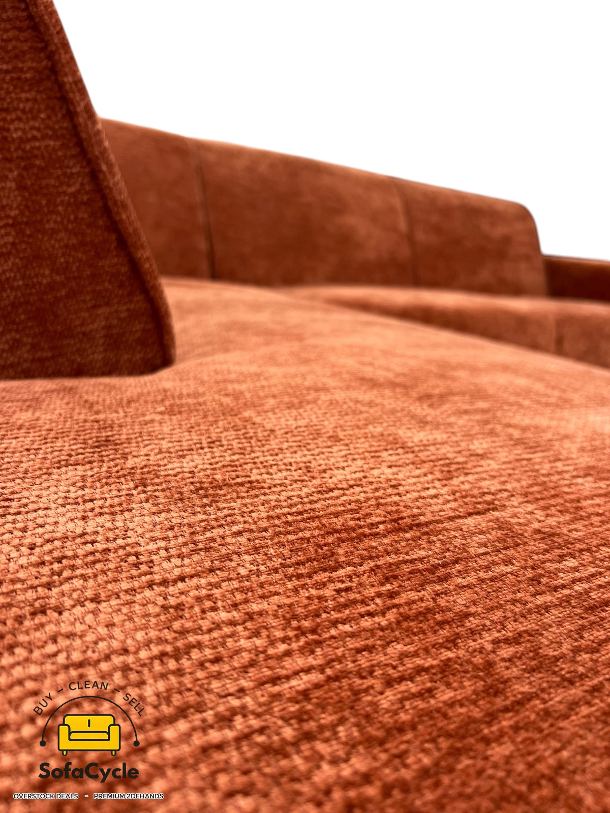 Hoekzetel terracotta in stof, hoek L – overstock