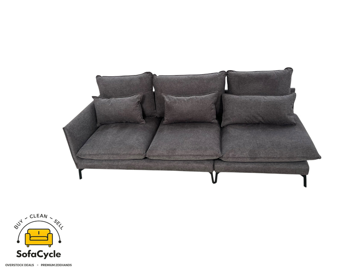 Chateau d'Ax 3-zit antraciet in stof, modulair – overstock