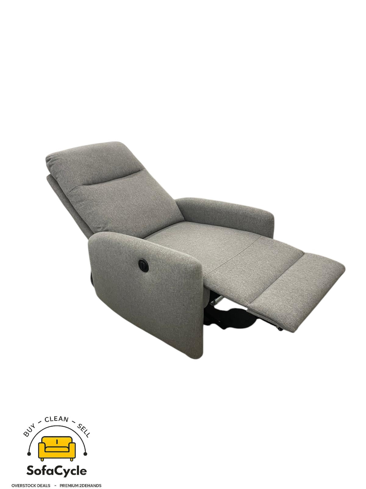 Elektrische relaxfauteuil grijs in stof – tweedehands