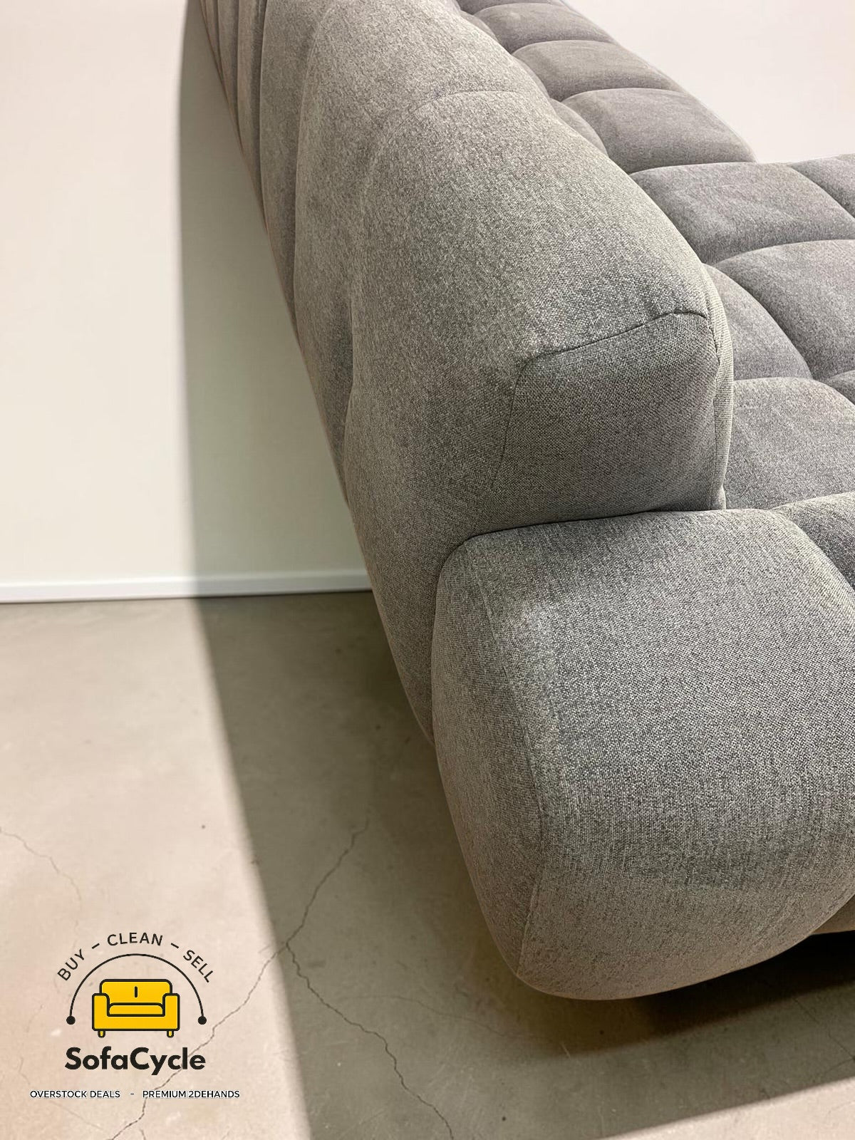 Goossens Opulent hoekzetel grijs in stof, hoek L – overstock