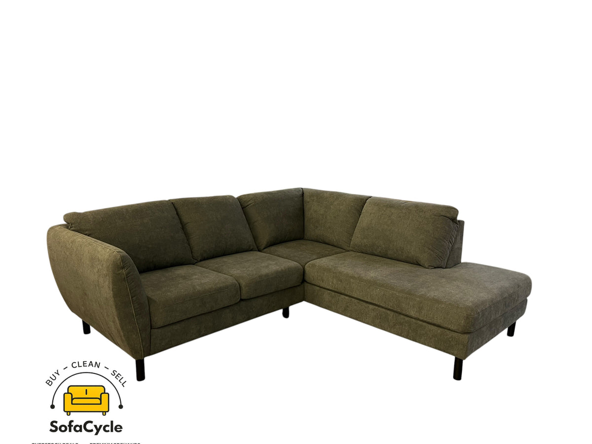 Ruime hoekzetel grijs in stof, hoek R – overstock