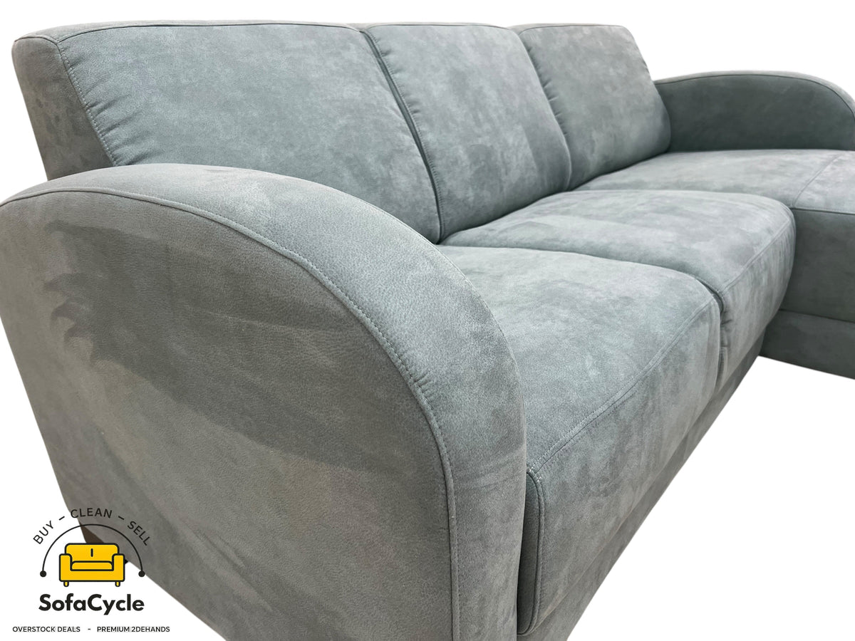 Hoekzetel appelblauwzeegroen in stof, hoek R – overstock