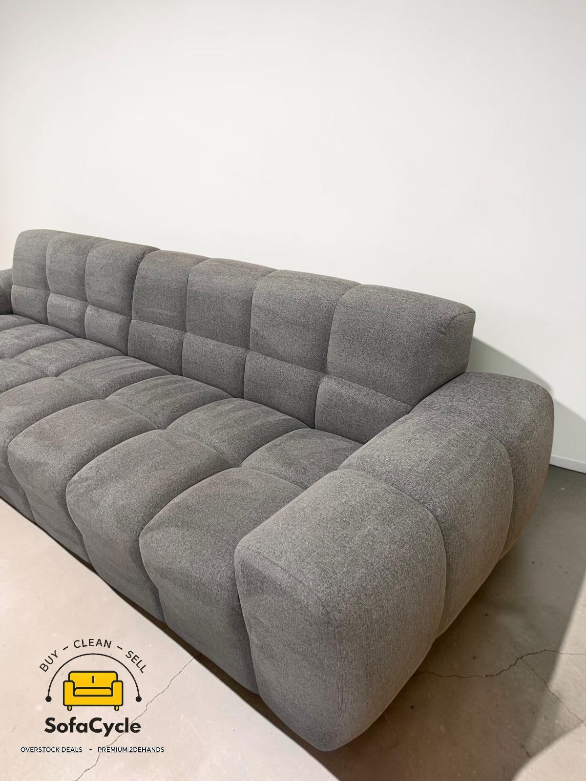 Goossens Opulent hoekzetel grijs in stof, hoek L – overstock