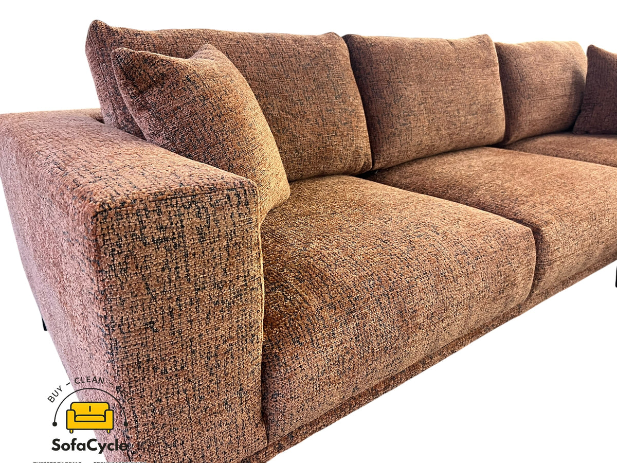 Hoekzetel roest in bouclé, hoek R – overstock