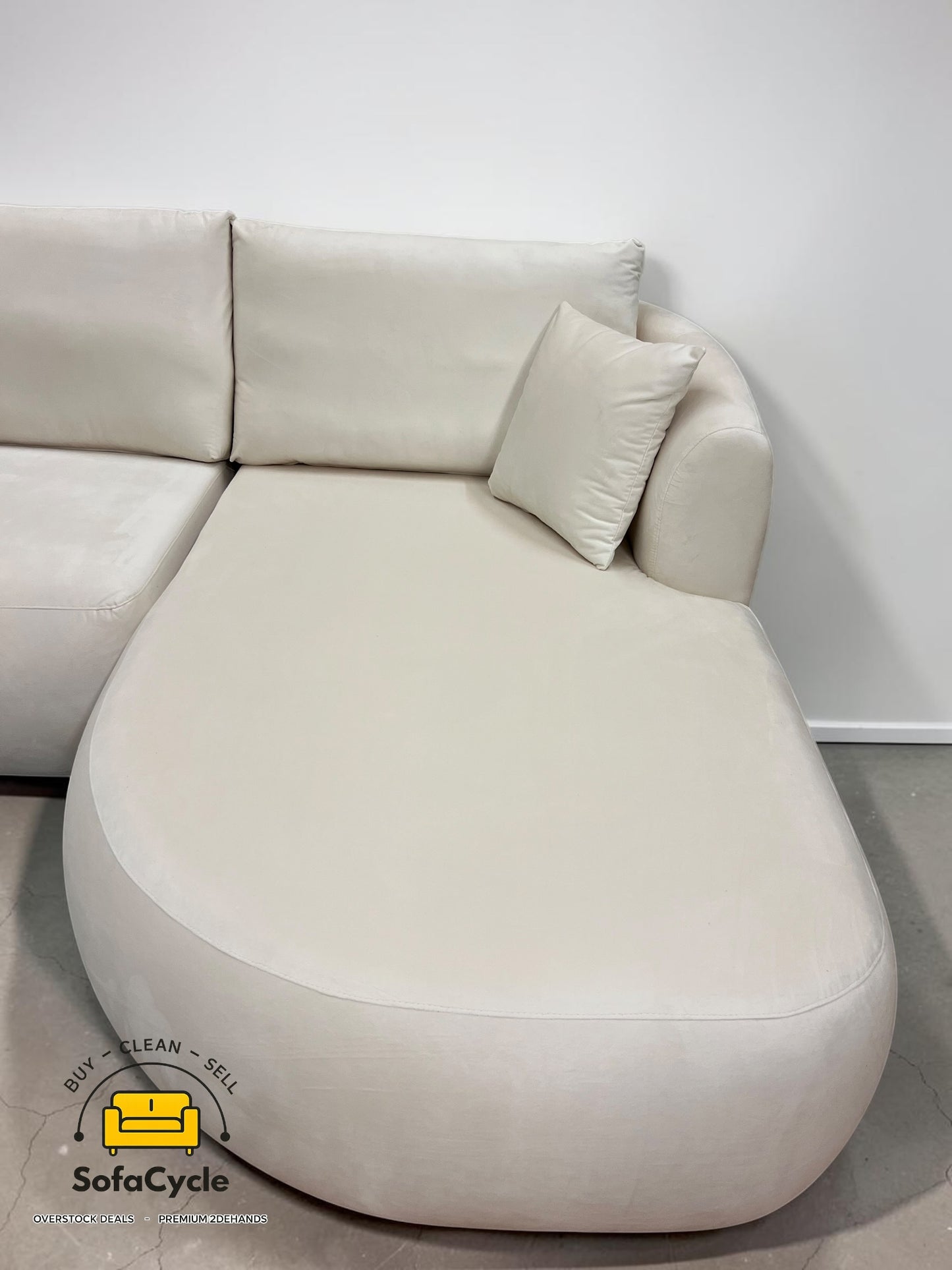 Bobochic Paris hoekzetel beige in fluweel – overstock