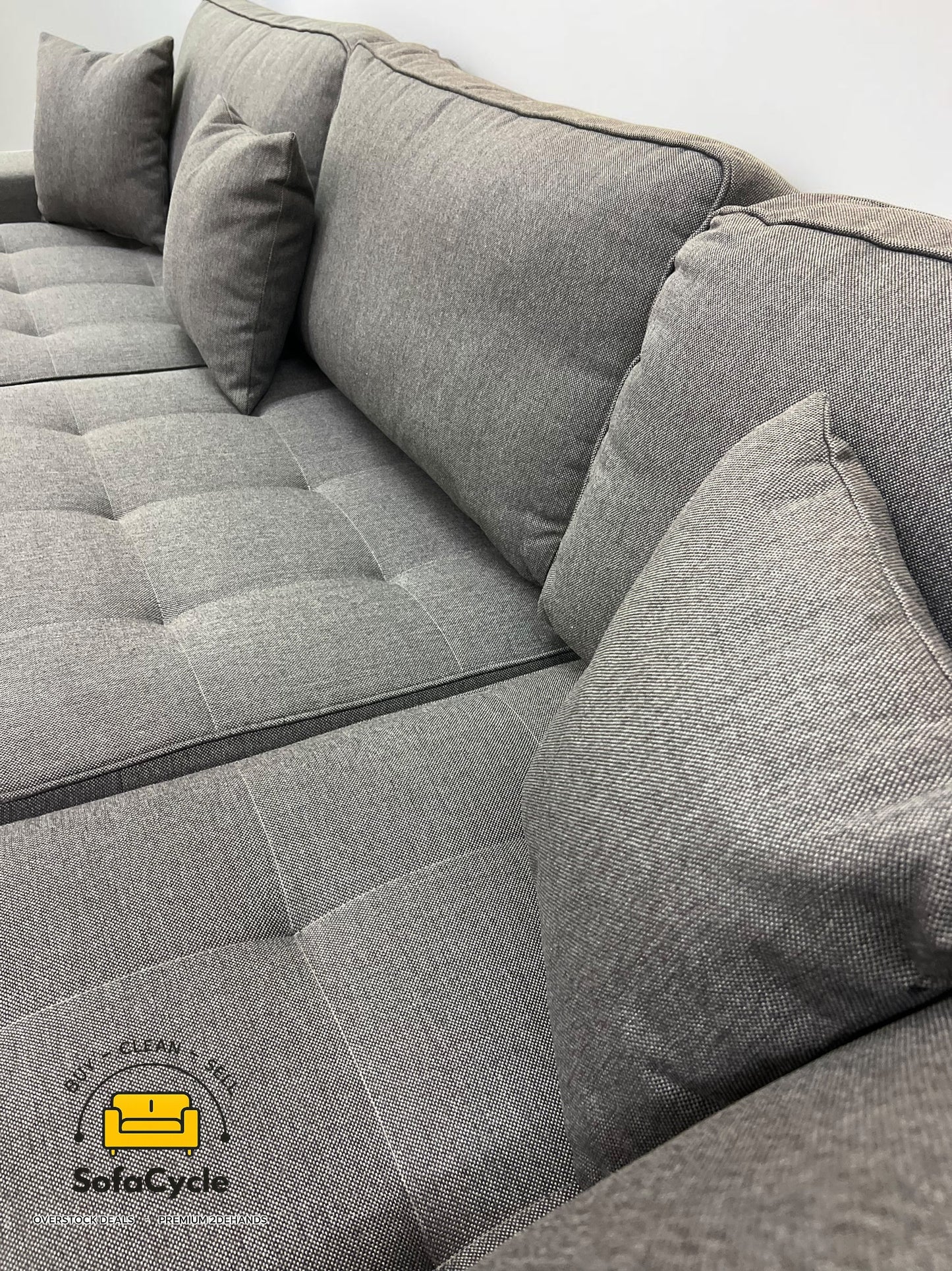 Hoekzetel zwart in stof extra ruim, hoek R – overstock