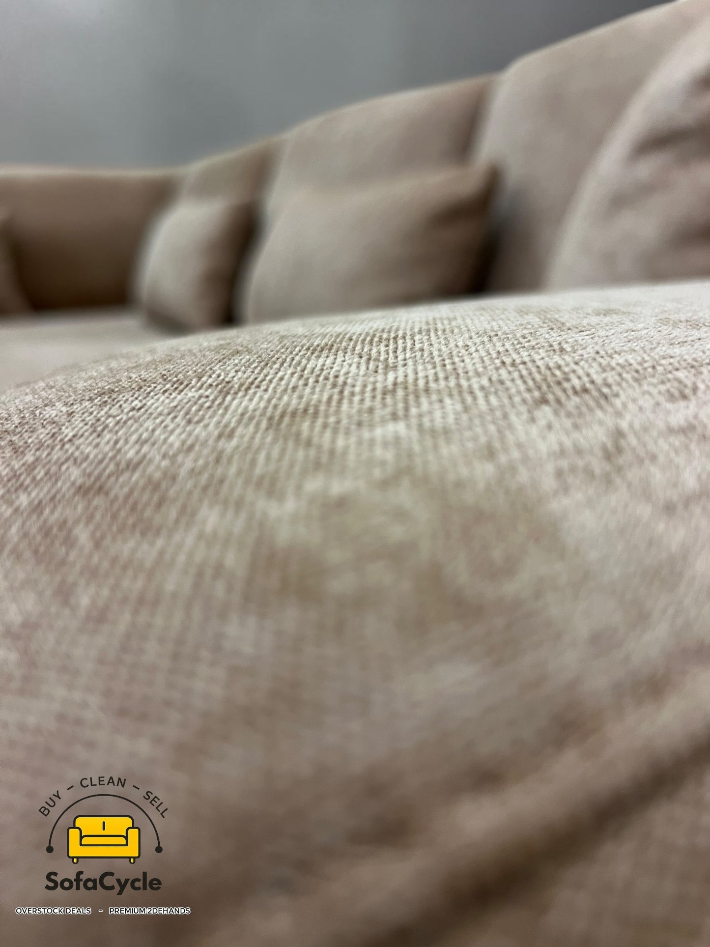 Luton hoekzetel rosé taupe in stof, hoek L – overstock