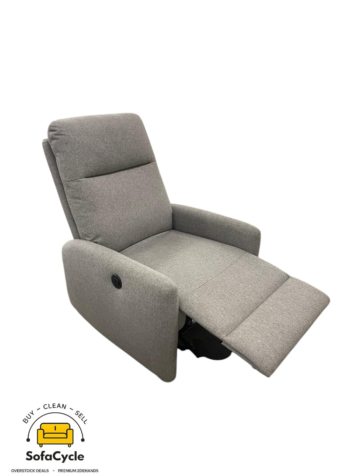 Elektrische relaxfauteuil grijs in stof – tweedehands