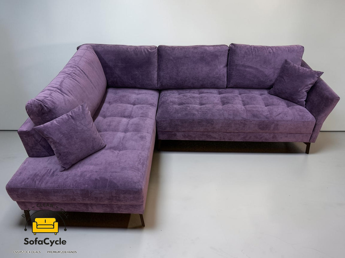 Chateau d'Ax hoekzetel paars in fluweel, hoek L – overstock
