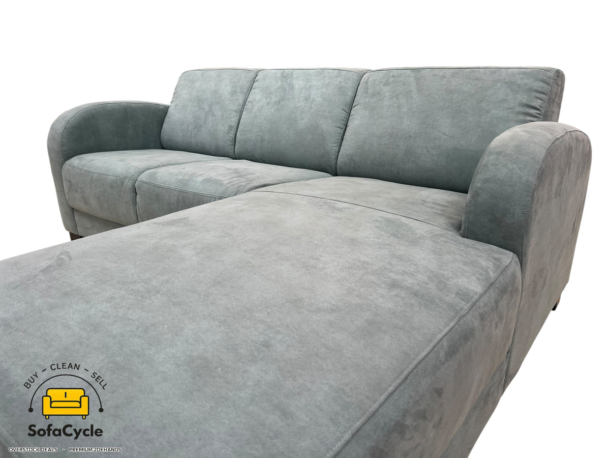Hoekzetel appelblauwzeegroen in stof, hoek R – overstock
