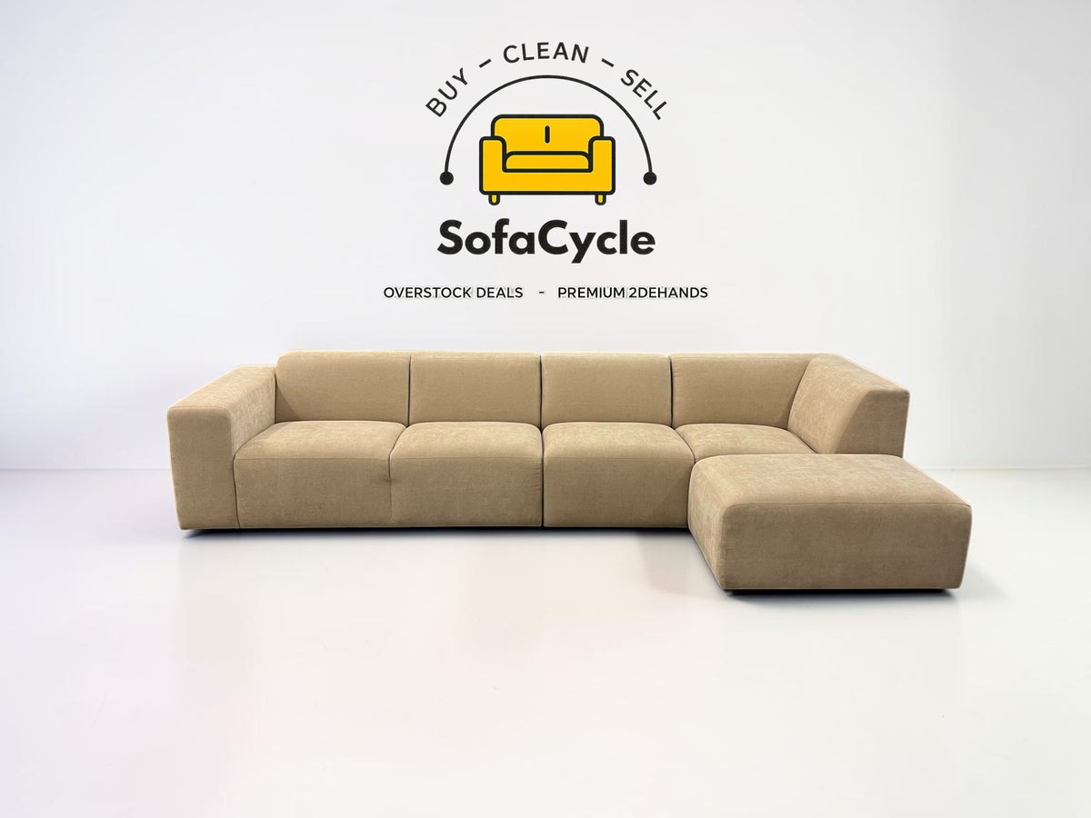 Nordkapp hoekzetel beige in stof, hoek R – overstock