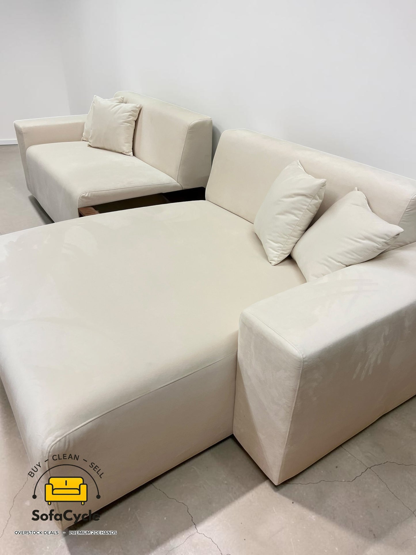 Chateau d'Ax hoekzetel beige met opbergkoffer – overstock