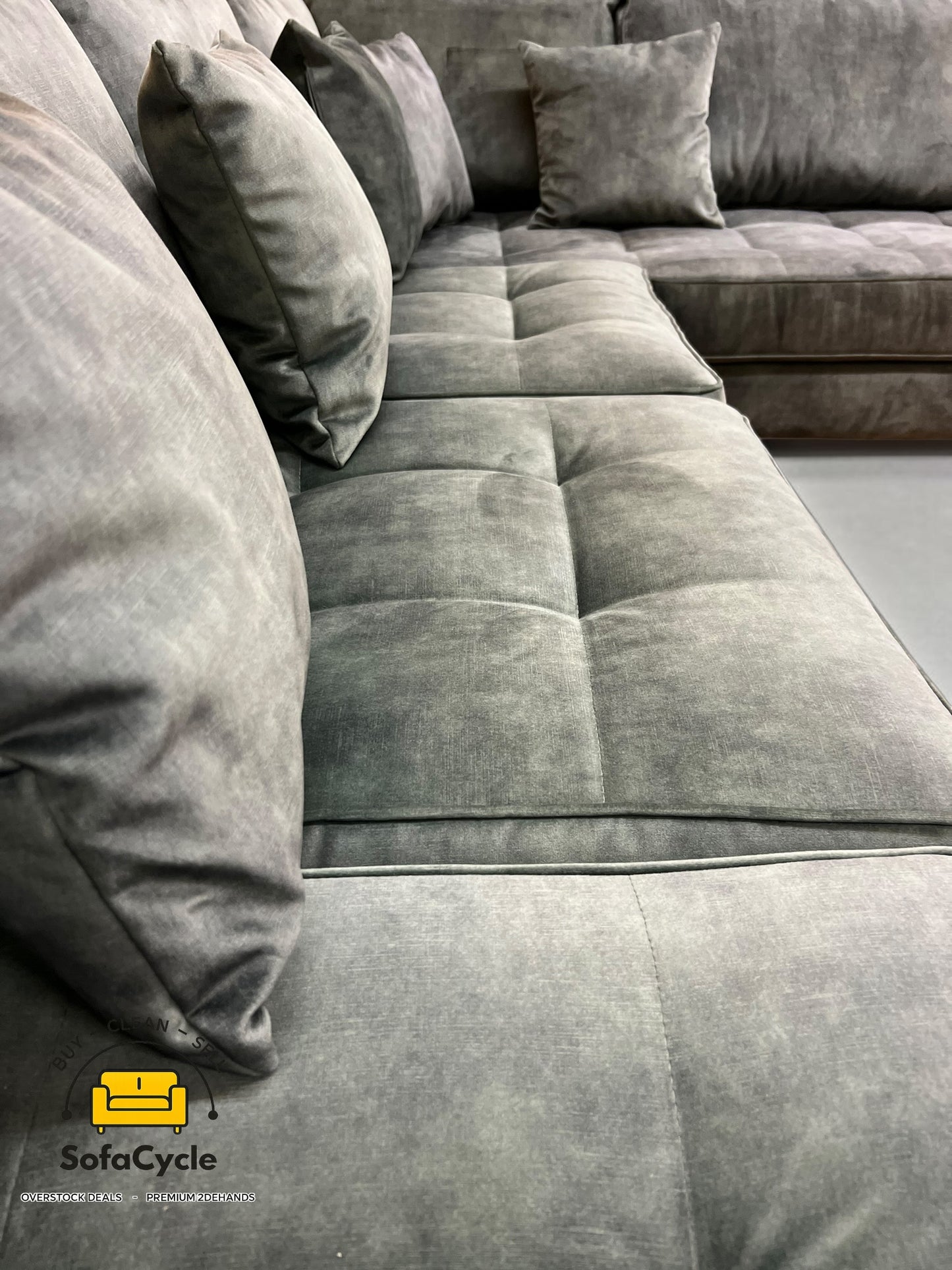 U-zetel groen in fluweel – overstock