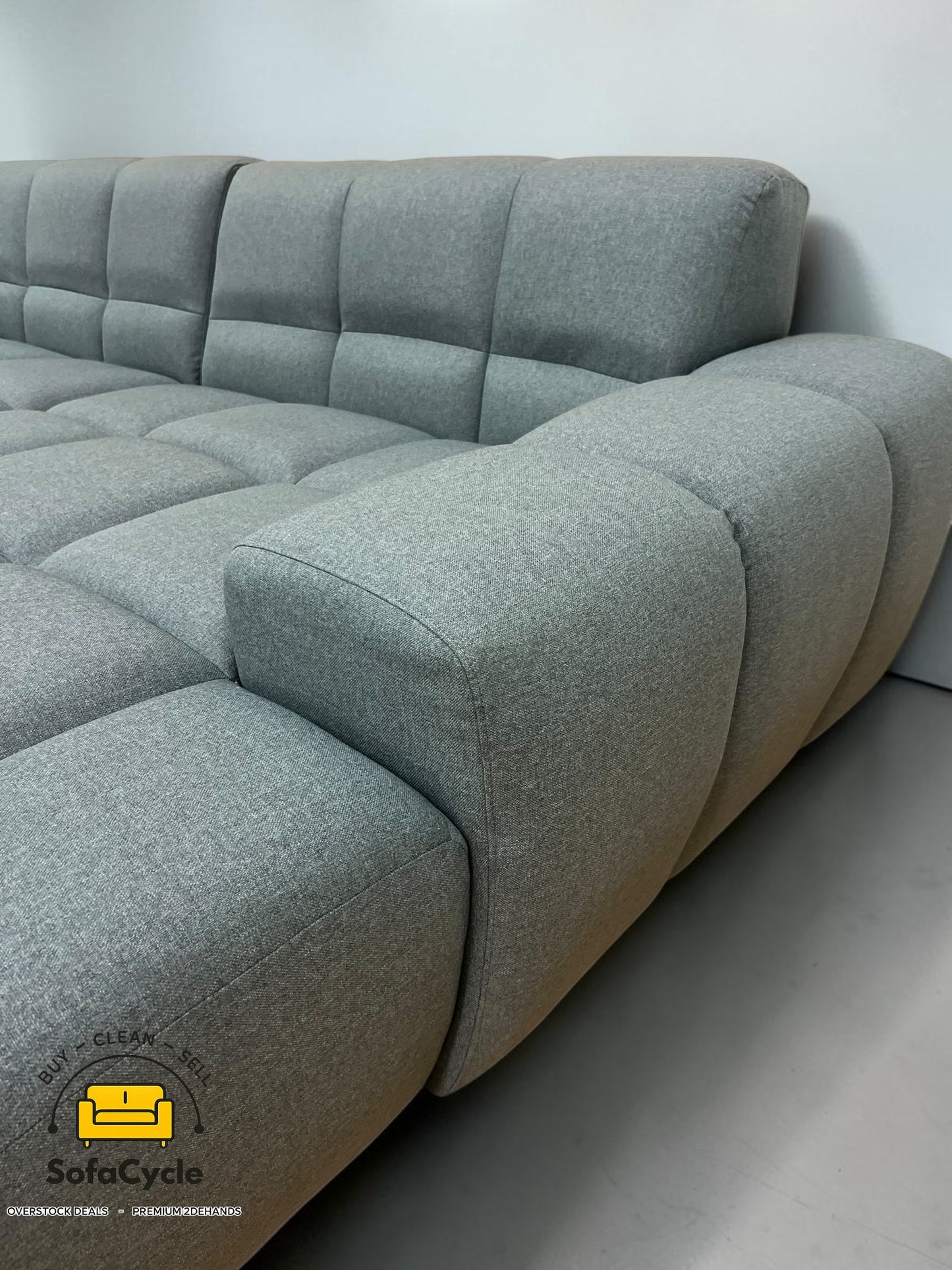 Goossens Opulent hoekzetel blauw in stof, hoek R – overstock