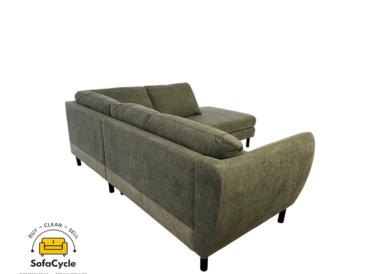 Ruime hoekzetel grijs in stof, hoek R – overstock