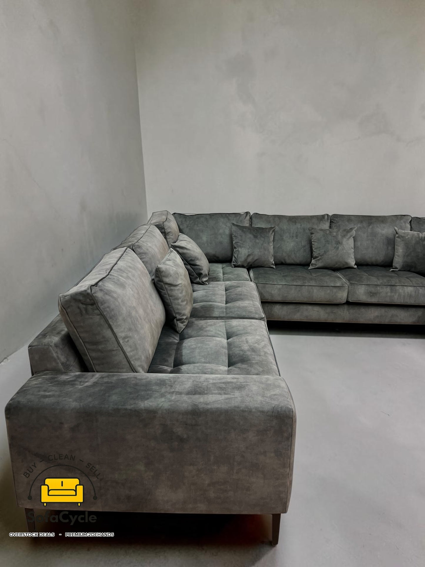 U-zetel groen in fluweel – overstock