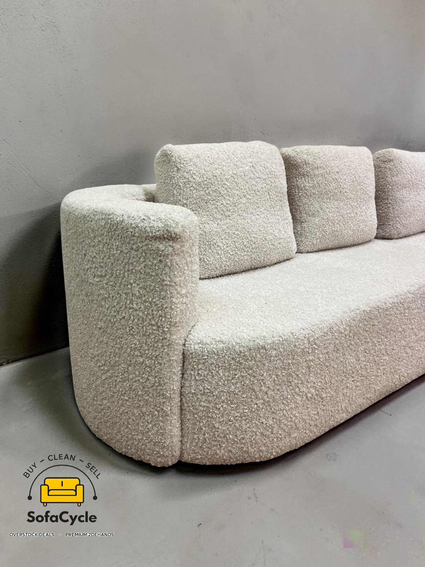 Hoekzetel wit in teddystof met slaapfunctie – overstock