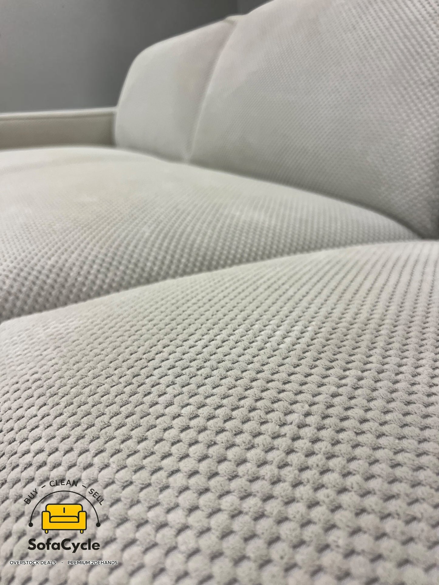 Manchester hoekzetel wit in bouclé, hoek L – overstock
