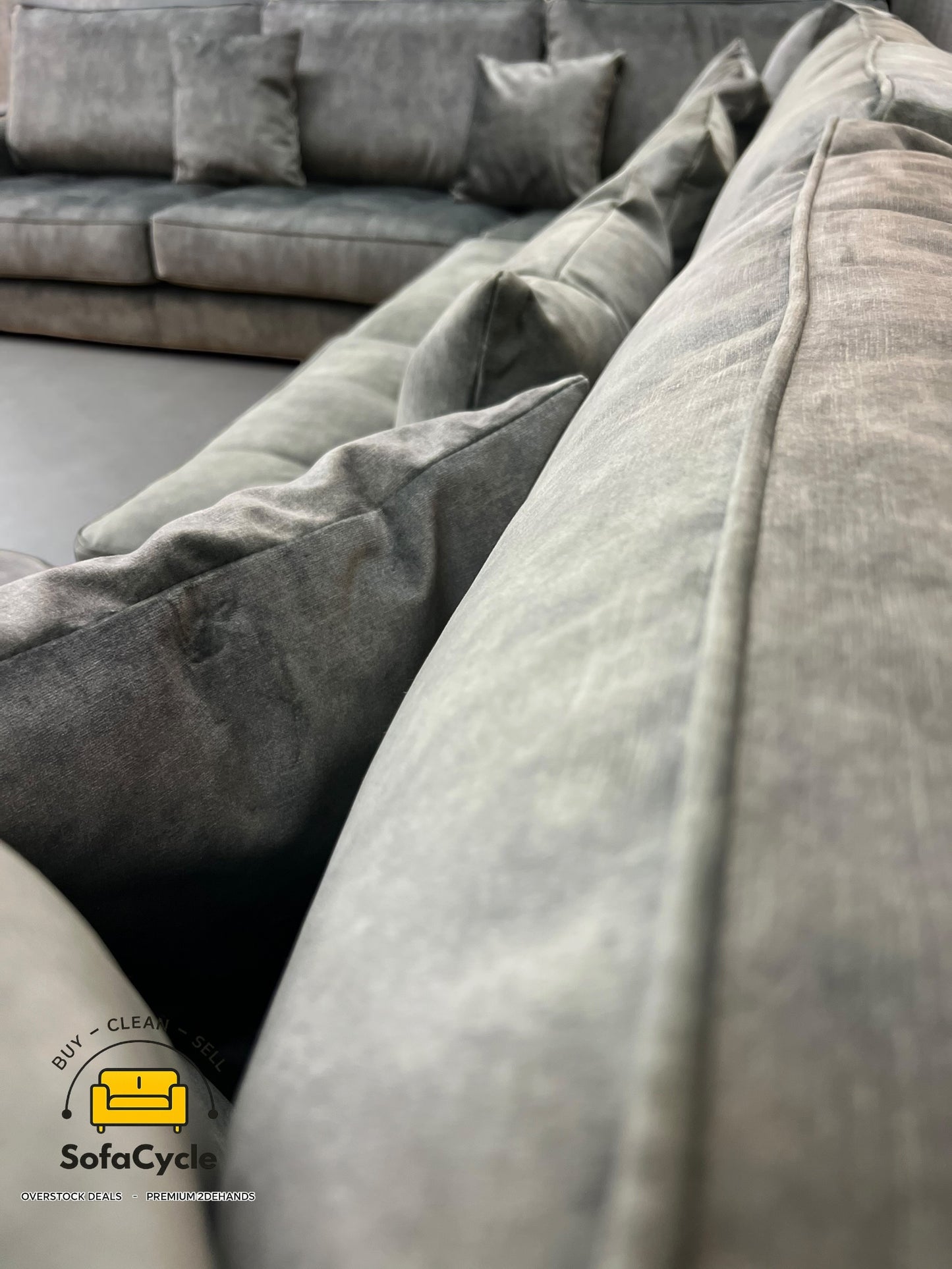 U-zetel groen in fluweel – overstock