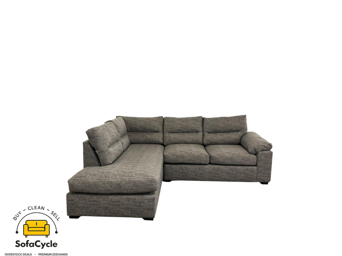 Hoekzetel donkergrijs in stof, hoek L – overstock