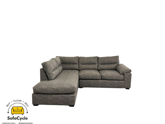 Hoekzetel donkergrijs in stof, hoek L – overstock