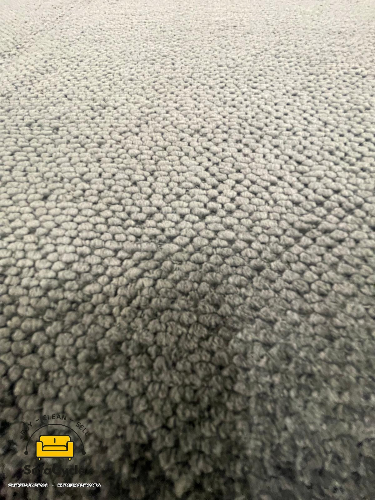 Hoekzetel antraciet in bouclé extra breed ligvlak, hoek R – overstock