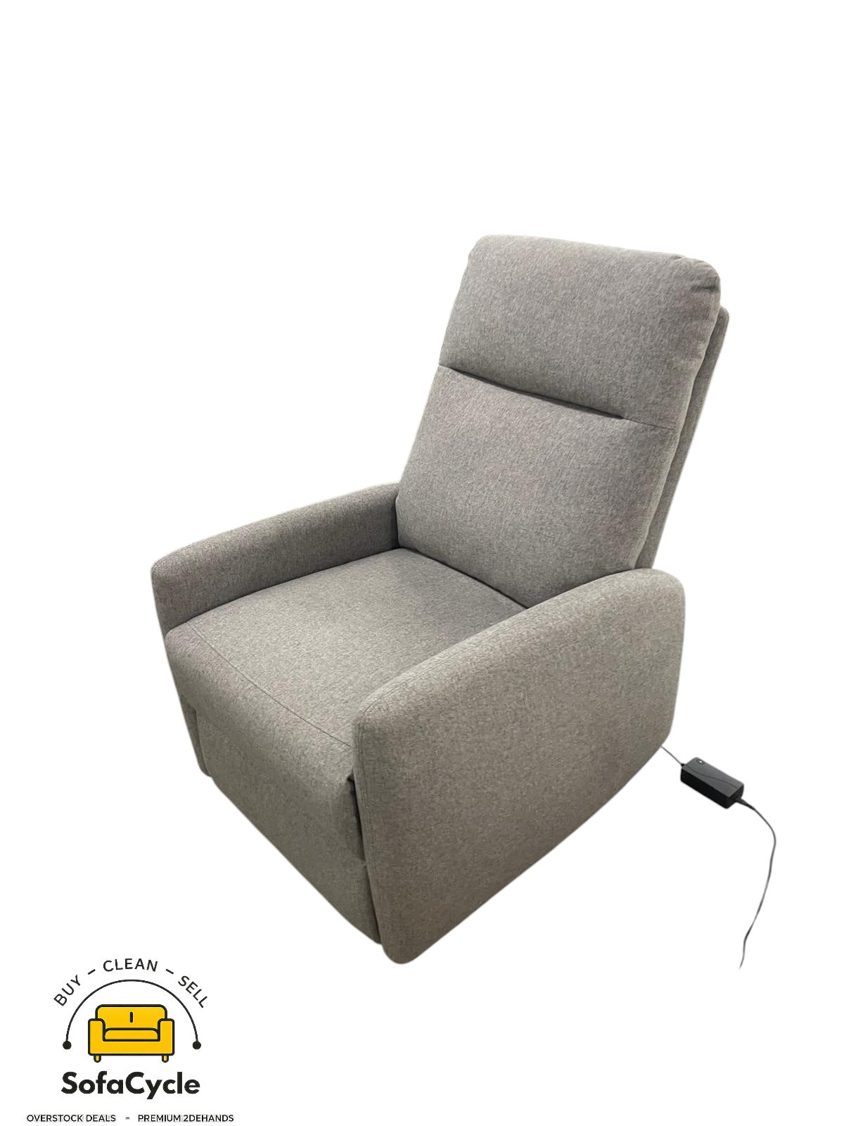 Elektrische relaxfauteuil grijs in stof – tweedehands
