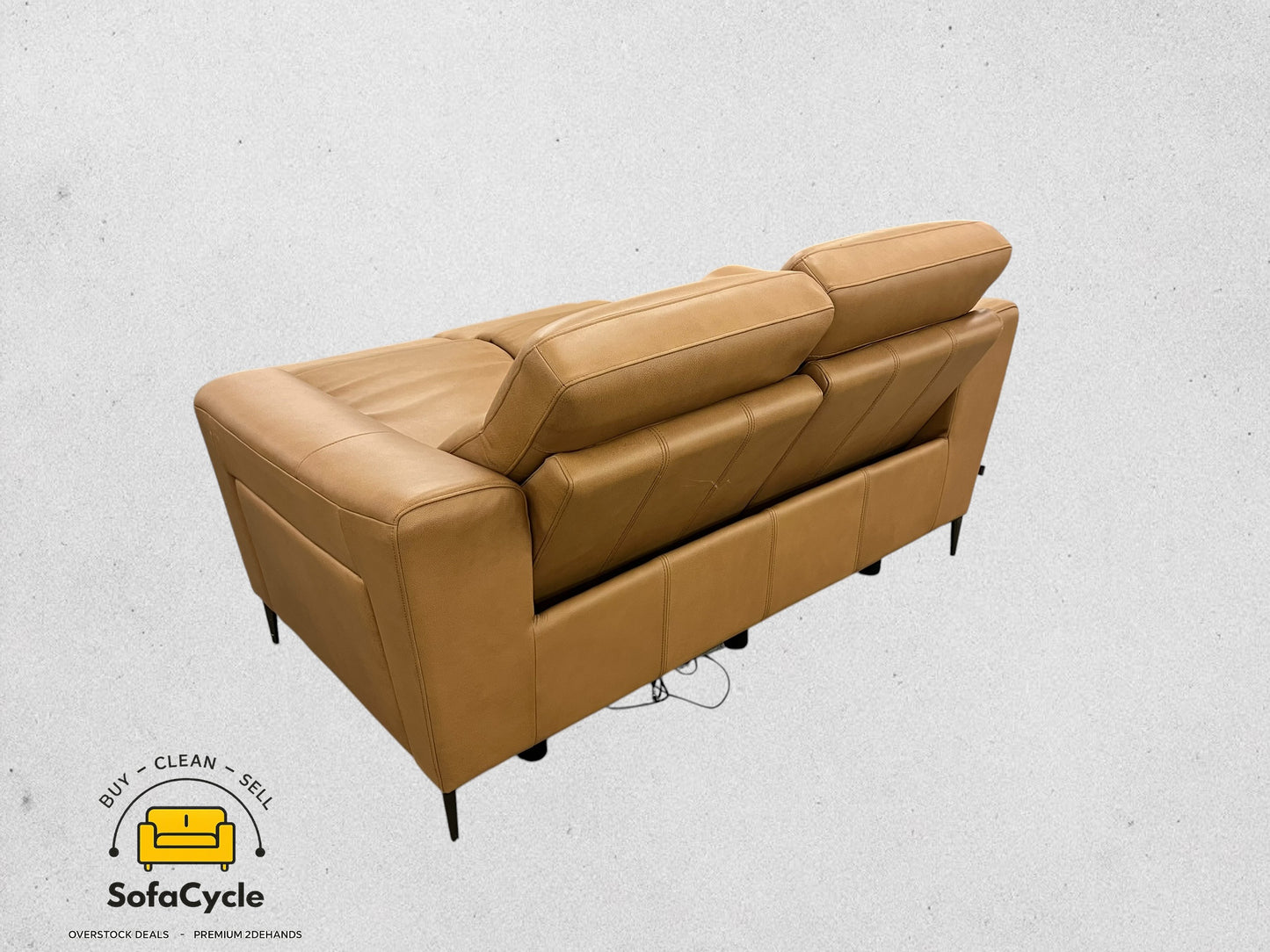 Medalounger 2-zit cognac met relaxfunctie – tweedehands
