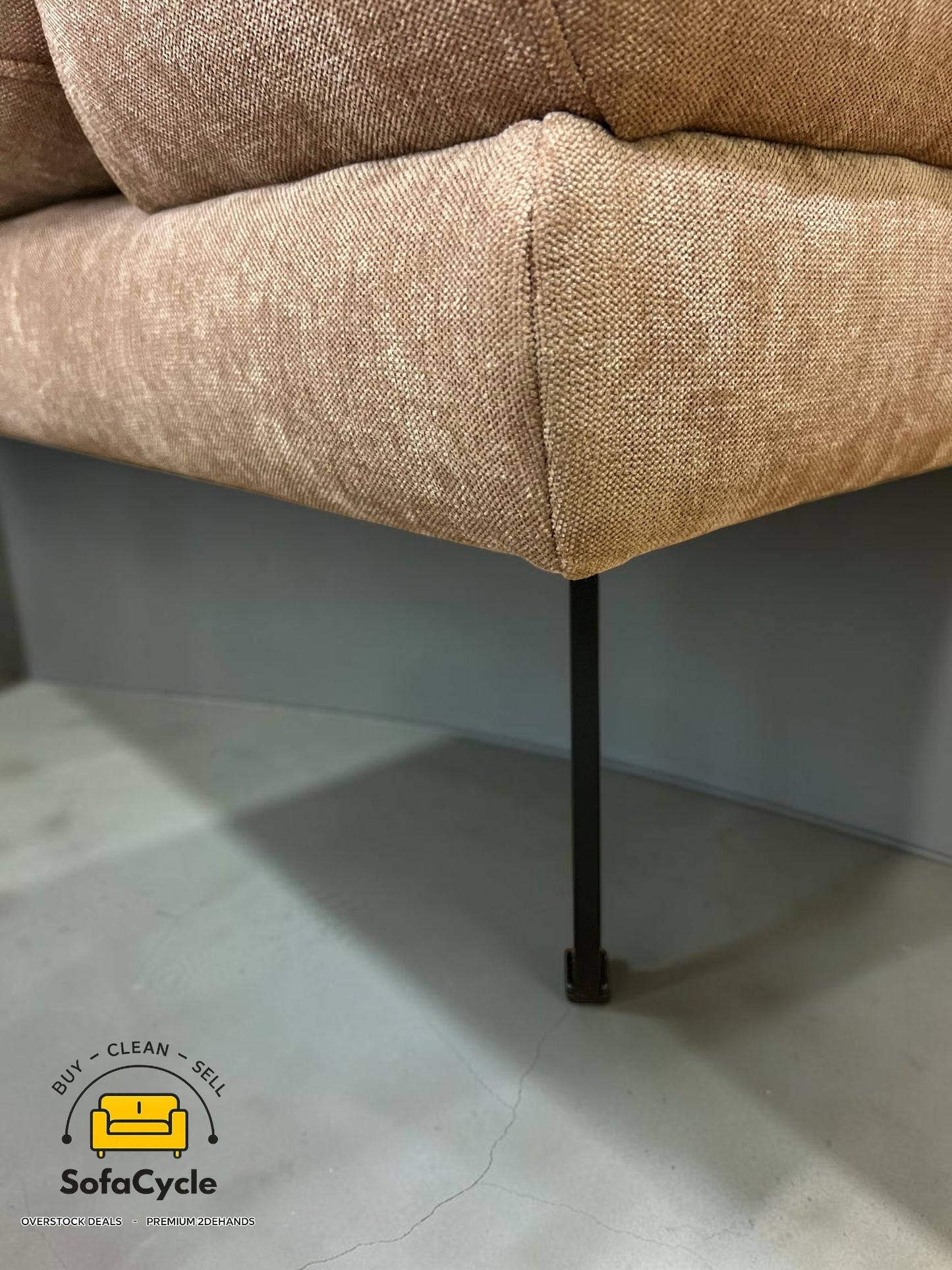 Luton hoekzetel rosé taupe in stof, hoek R – overstock