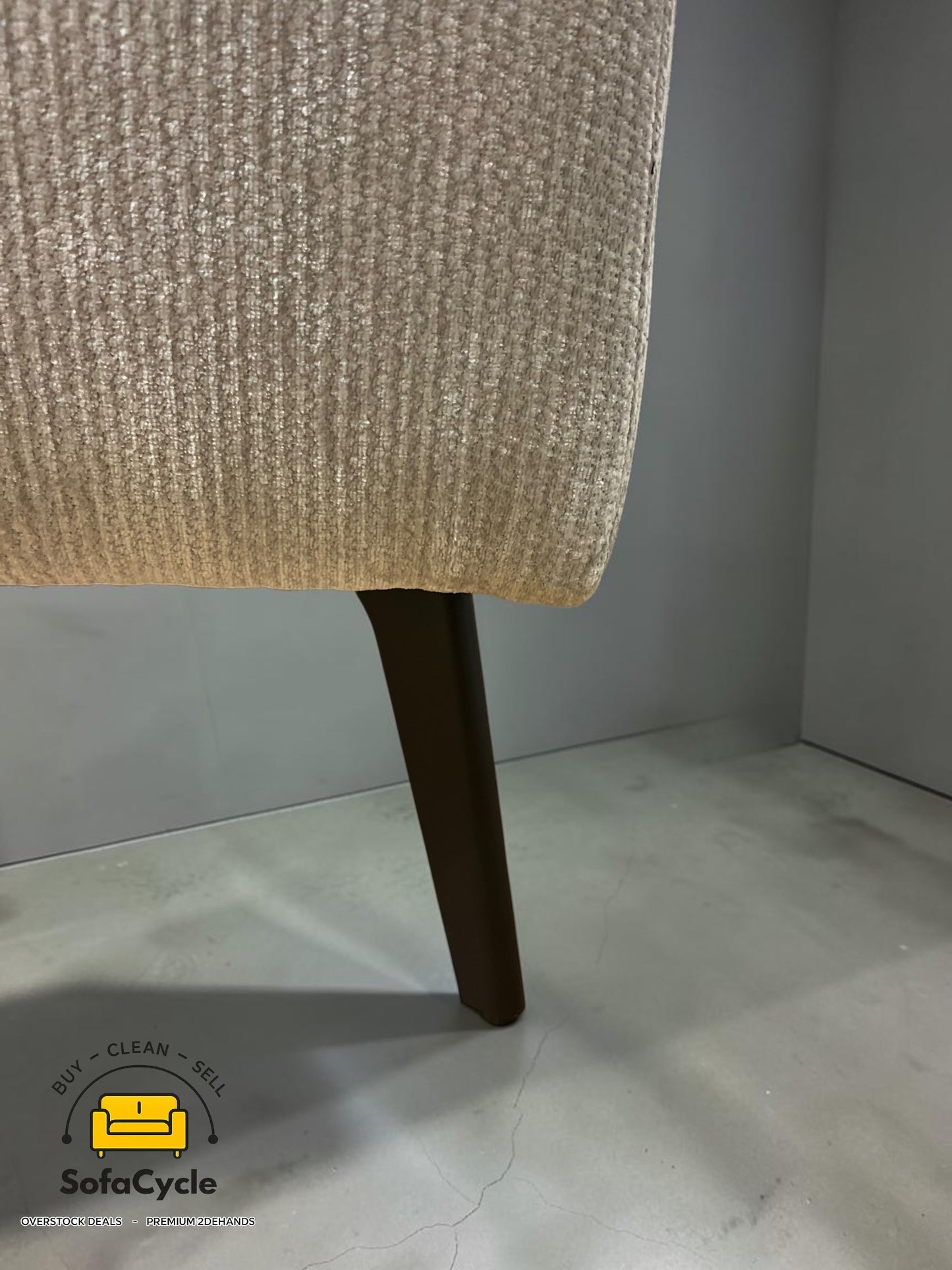 Cardiff U-zetel grijs in bouclé – overstock