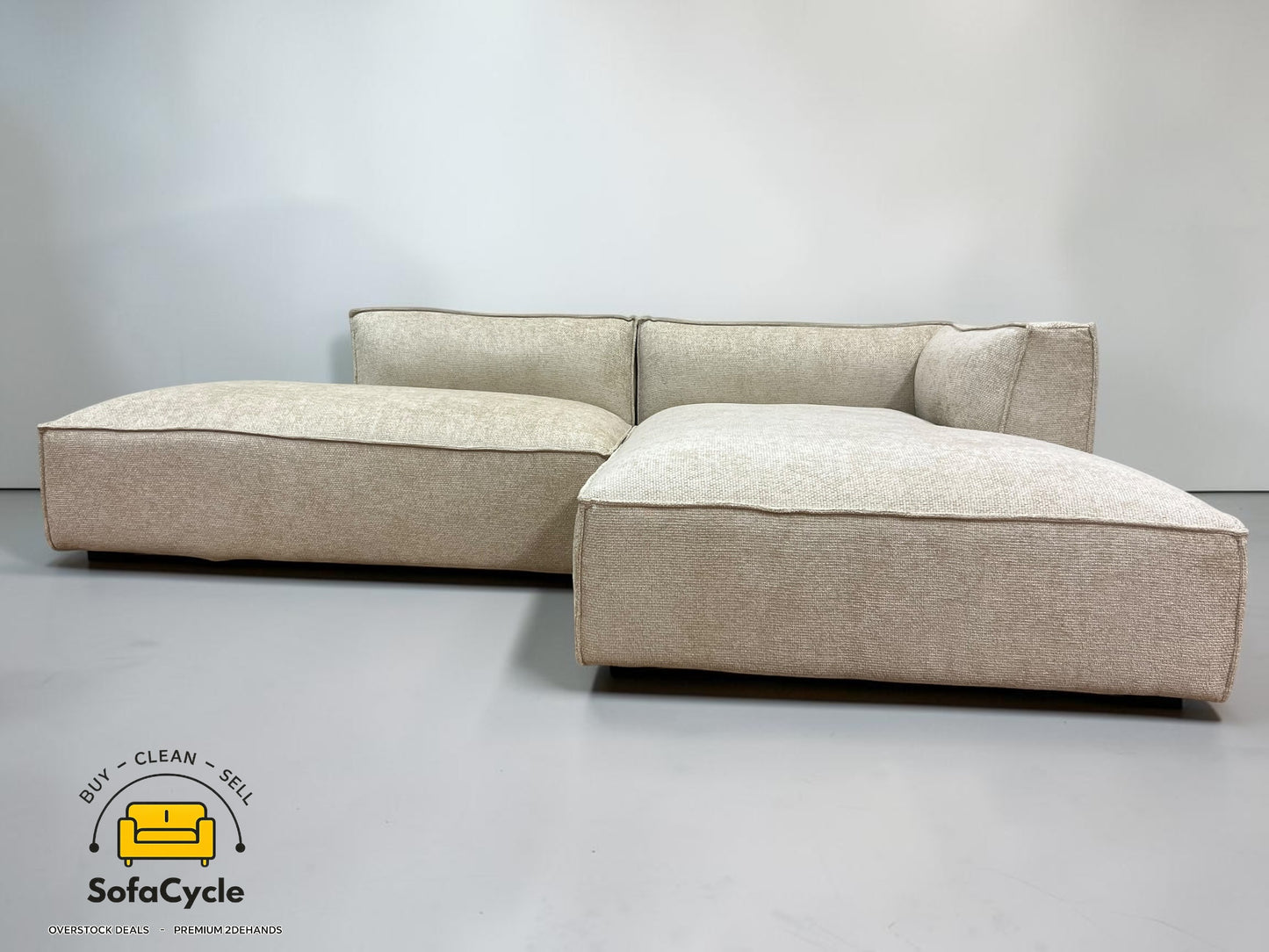 NV Gallery hoekzetel beige in stof, hoek R – overstock