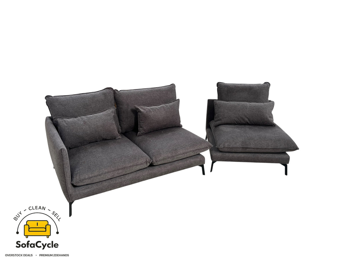 Chateau d'Ax 3-zit antraciet in stof, modulair – overstock
